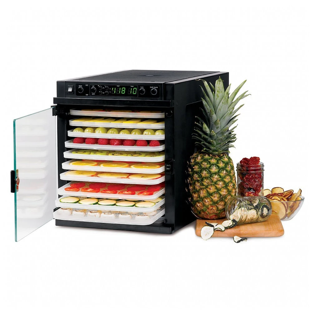 Desidratador de Alimentos Tribest Sedona Express SDE-P6280-B Digital 11 Bandejas 25°C a 75°C Porta de Vidro