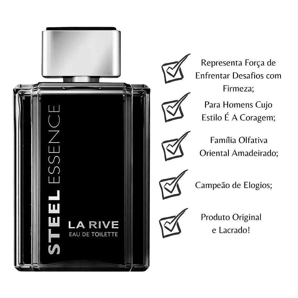 Kit Perfume La Rive Black Creek e Steel Essence Masculino Eau de Toilette 100ML La Rive