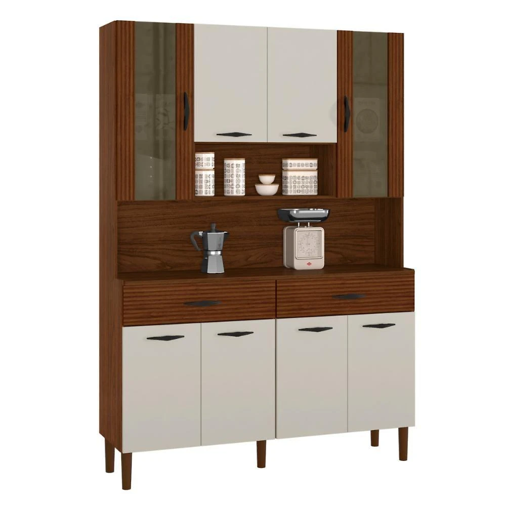 Kit Cozinha 8p Golden Ripado Off White Nogueira