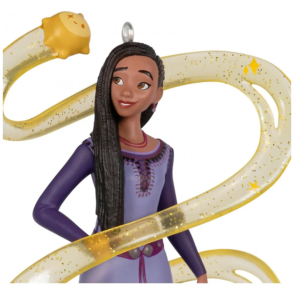 Enfeite de Natal Hallmark Keepsake 2024 Disney Wish Asha e Star, Plástico Colorido, 6,4x10,8x3,6 cm, Presente para Fãs da Disney