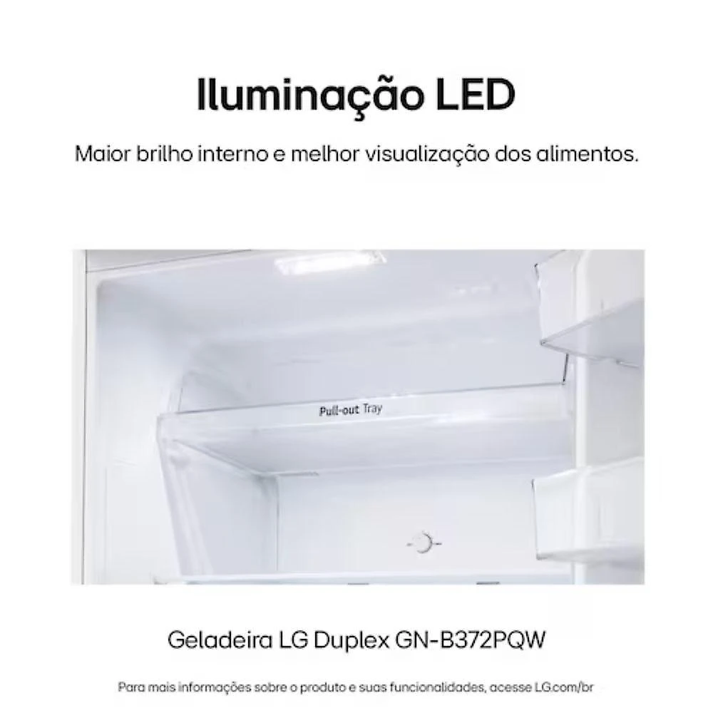 Geladeira LG Duplex Frost Free Inverter 375L Smart Linear Cooling GN-B372PQW 110V