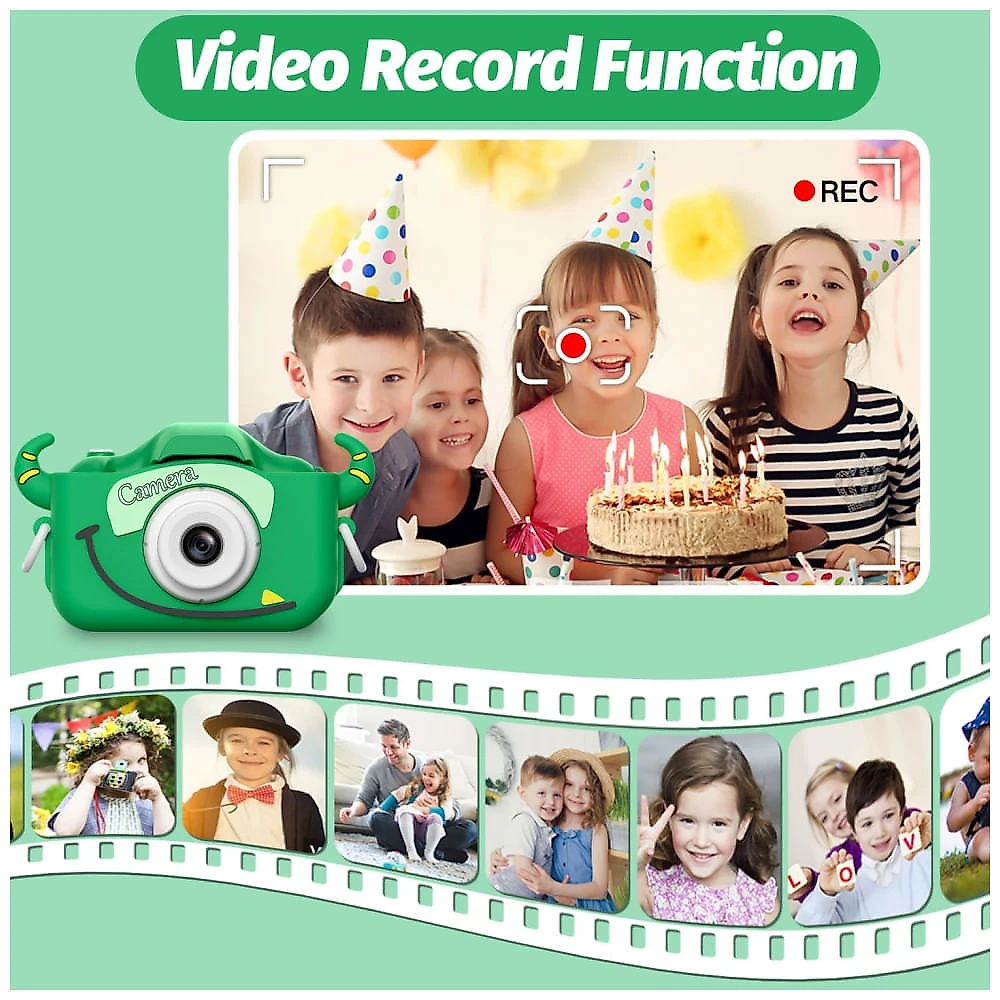 Câmera infantil Goopow para crianças de 3 a 8 anos, com vídeo HD 1080p, 12 MP, zoom digital 8x, 28 molduras divertidas, 3 jogos.