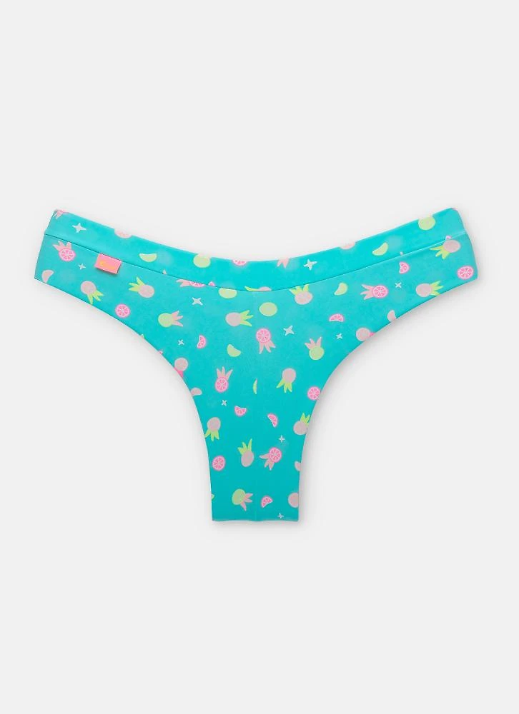 Calcinha fio dental microfibra feminina frutas