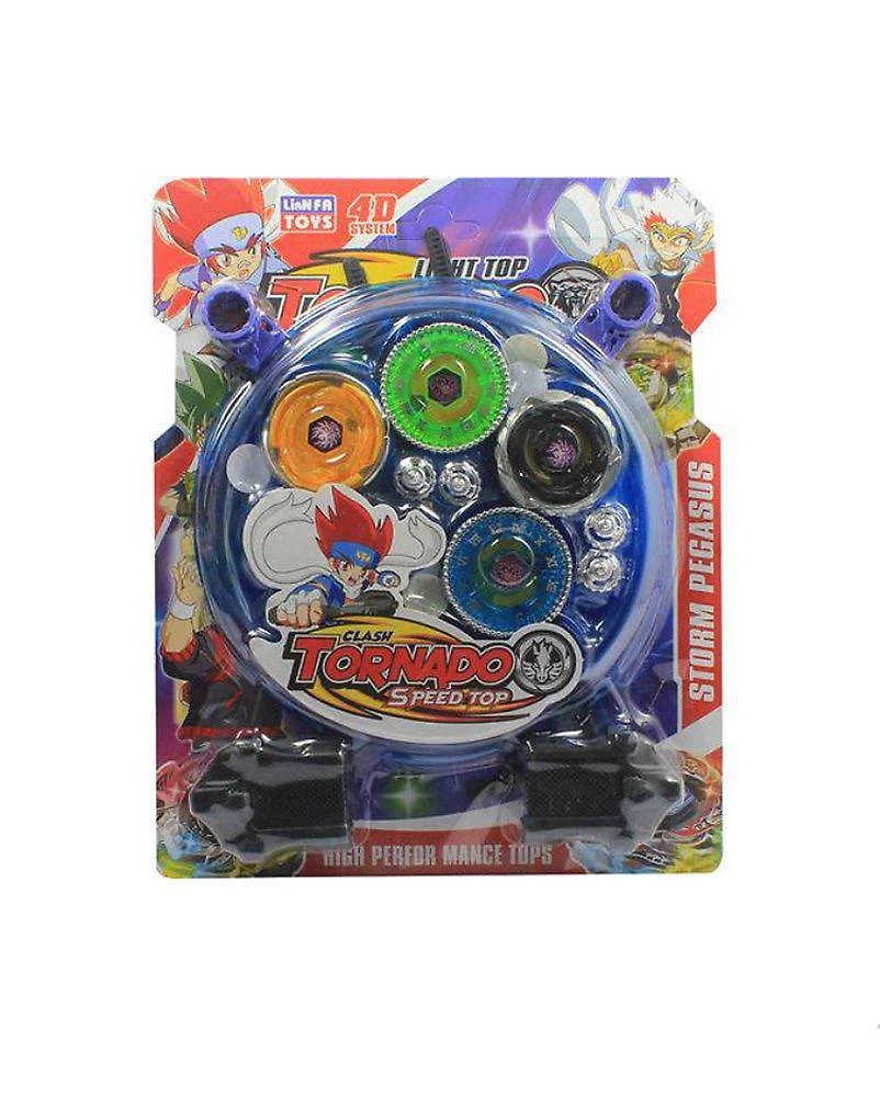 Miniatura Kit Beyblade Tornado + Lançador + Arena 7 cm - 6 cm - Lianfa Toys - Beyblade - Metal e Plástico - 17965 - Anime - Beyblade Metal Fusion/Masters.