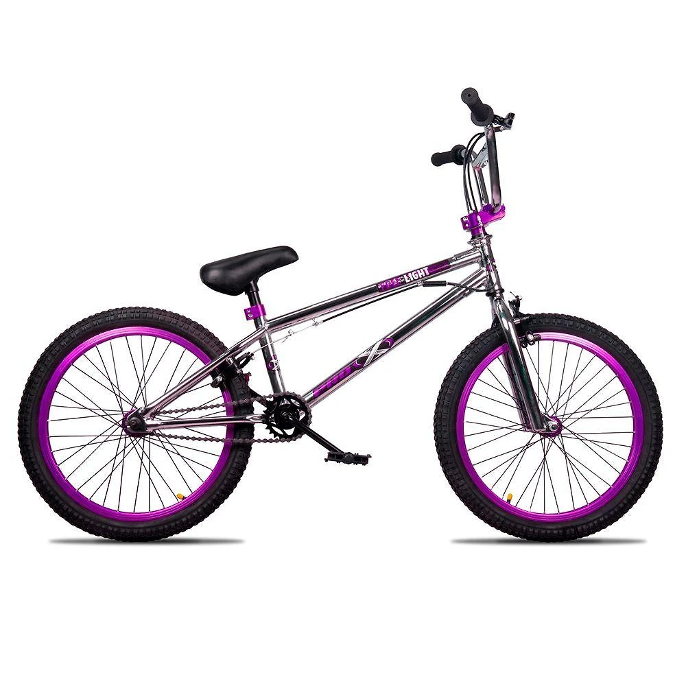 Bicicleta BMX Freedom P03 Aro 20 V-Brake 9V Cromado e Roxo D'Rossi