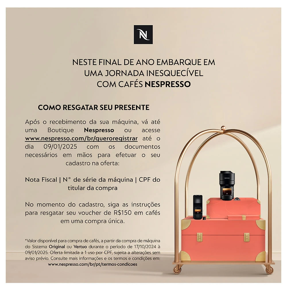 Miniatura Cafeteira Nespresso Vertuo POP Preta para Café Espresso Manual - GCV2BR 110