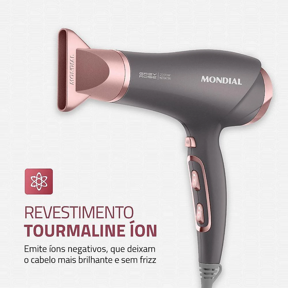 Secador De Cabelos Mondial Grafine/rose - Scn-11 Secador De Cabelos Scn-11 220v/60hz