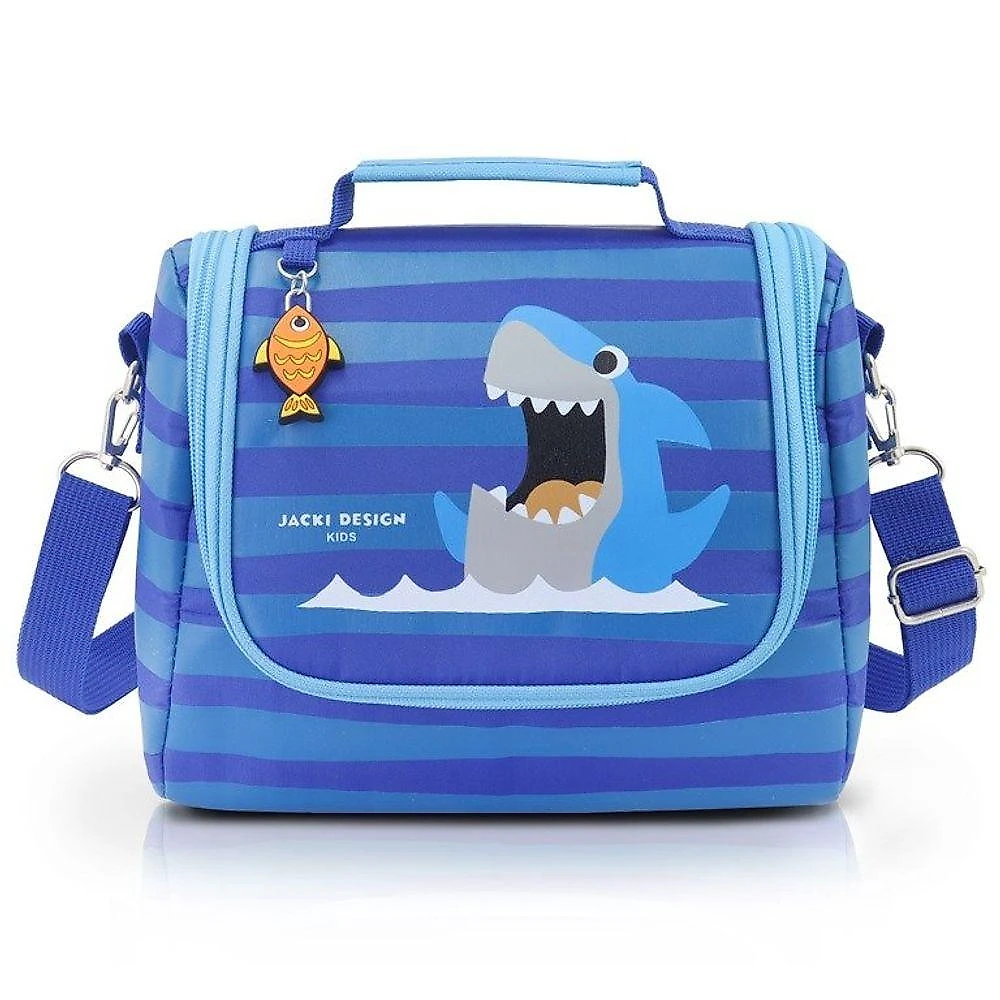 Kit Lancheira Térmica Infantil E Pote P/ Lanche Com Garrafa 550ml Azul