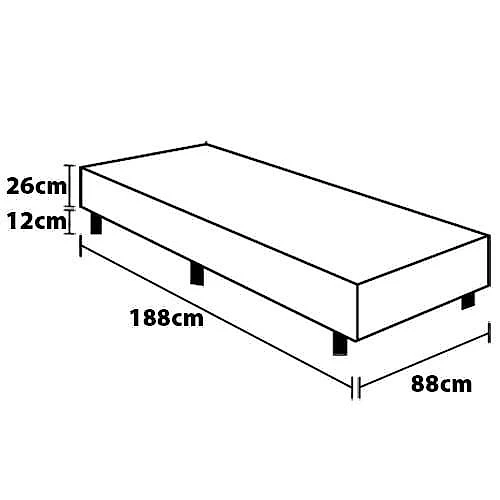 Base box para colchão de solteiro umaflex new itália black 38x88x188cm - preto