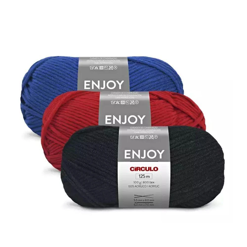 Fio Enjoy 100% Acrílico 100g Doce de Morango Circulo