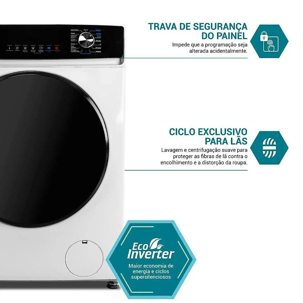 Lava e Seca Philco 11kg Inverter Plus com 16 Programas PLS11A, Branca - 220V 220 Volts