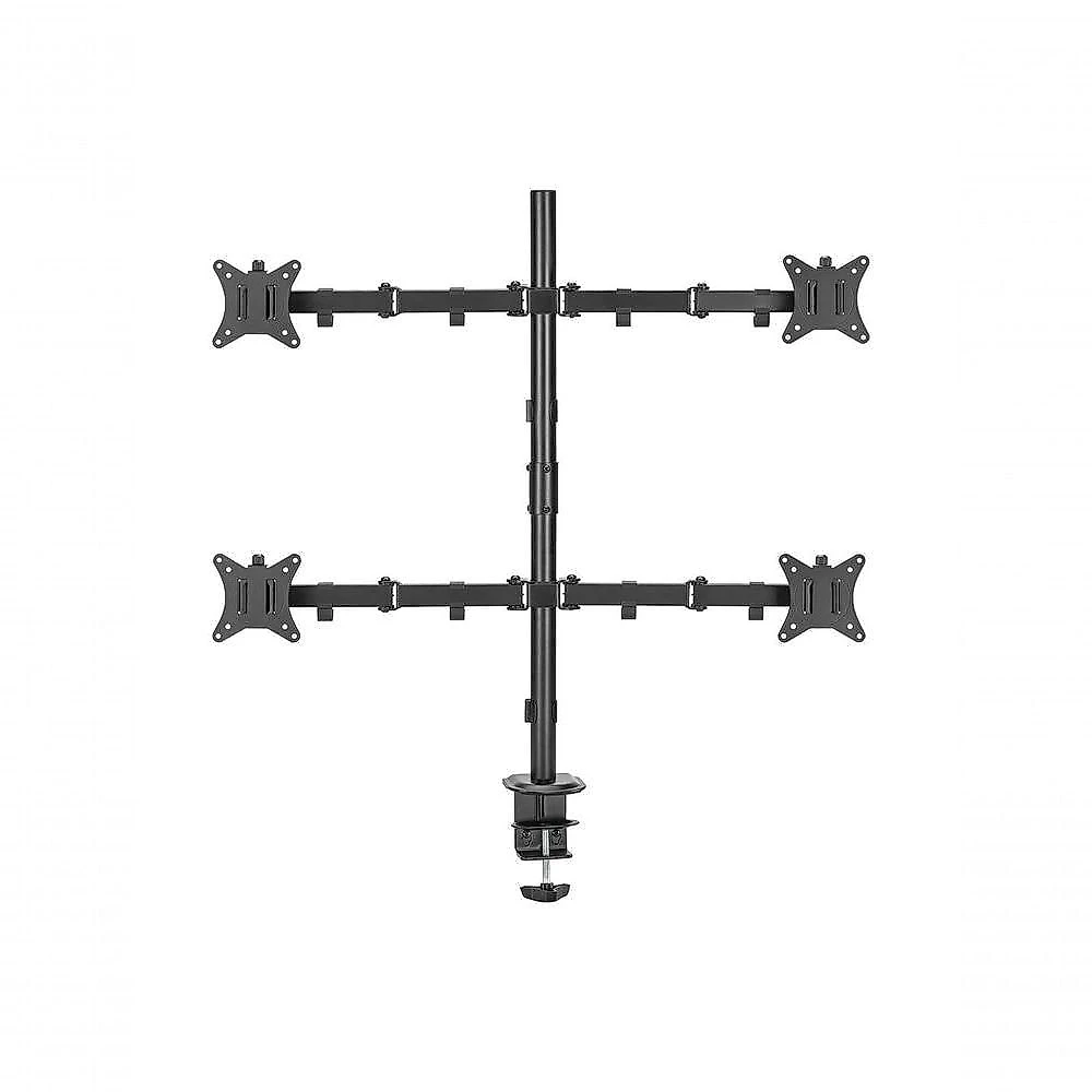 Suporte para Monitores SMQ440C para 4 Telas 17" a 32" com Ajuste de Altura e Inclinação Preto Vinik