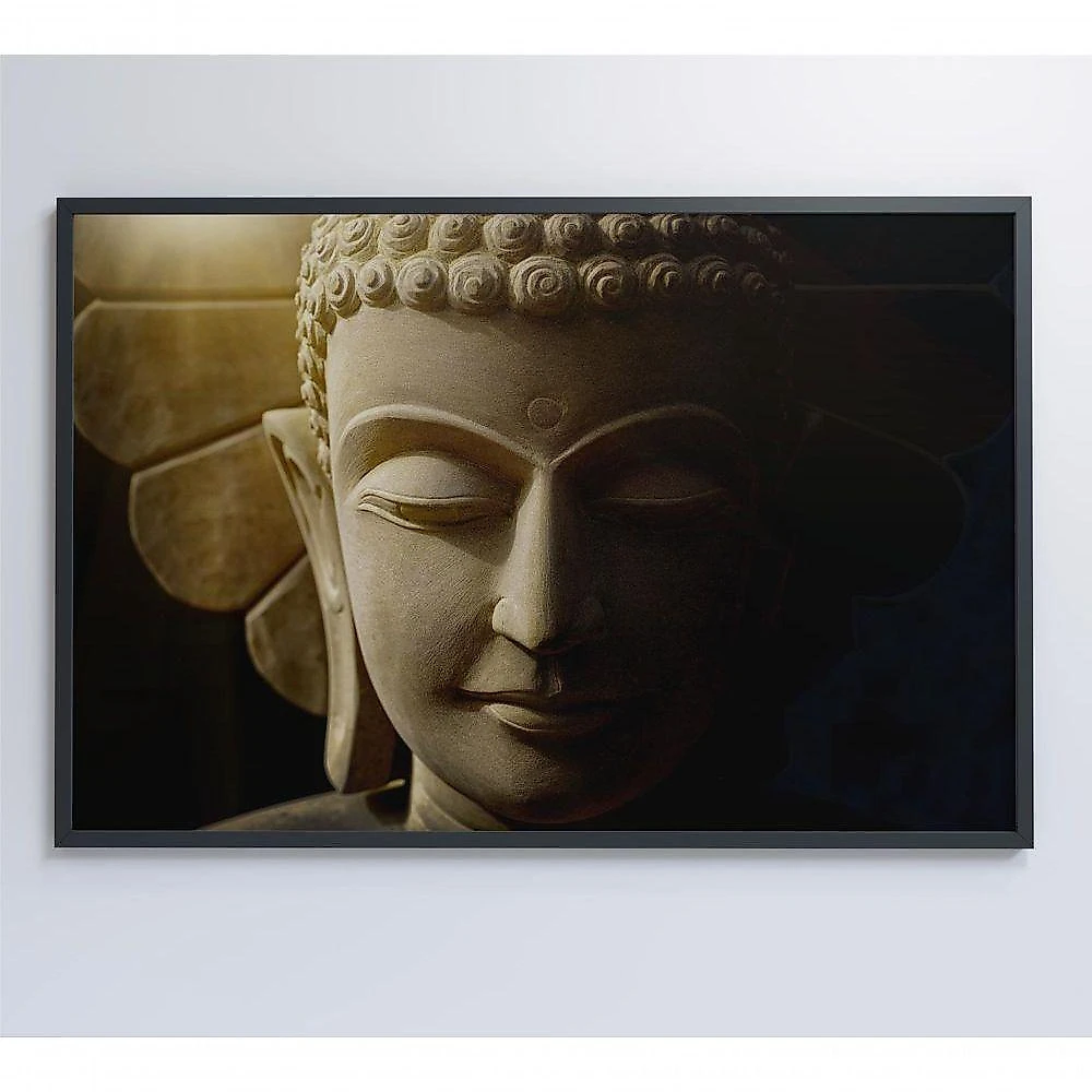 Quadro Buda Face 60x40 Cm Tecido Canvas