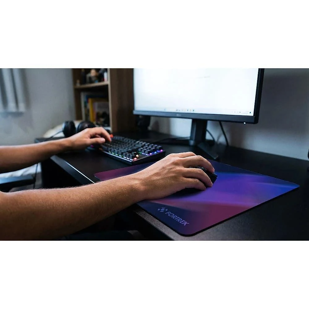Mousepad Gamer Quickglass Pro Superficie em Fibra de Vidro Preto Fortrek