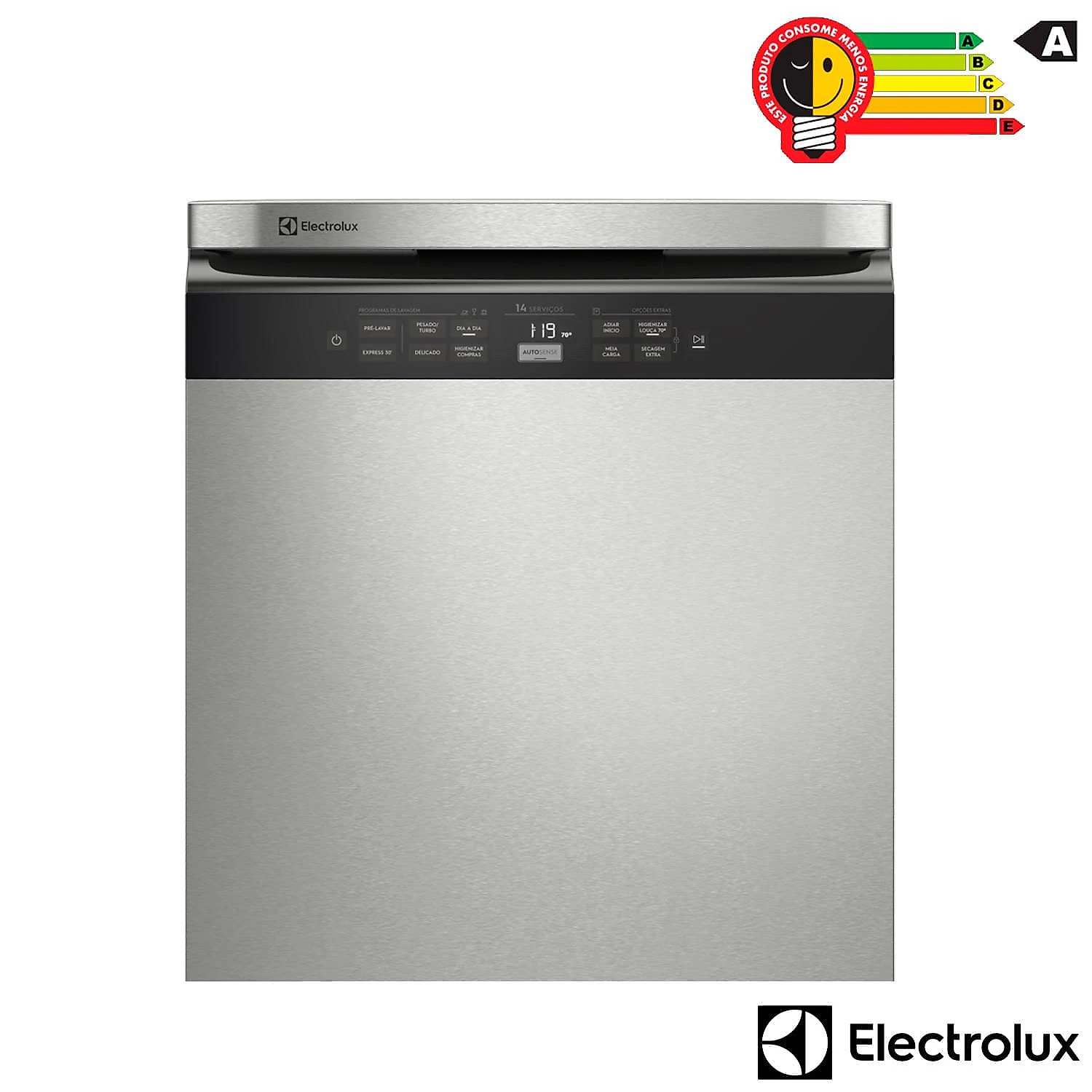 Lava-Louças Electrolux com a porta Inox, 14 Serviços, 07 Programas de Lavagem e Função Higienizar Compras - LL14X 110