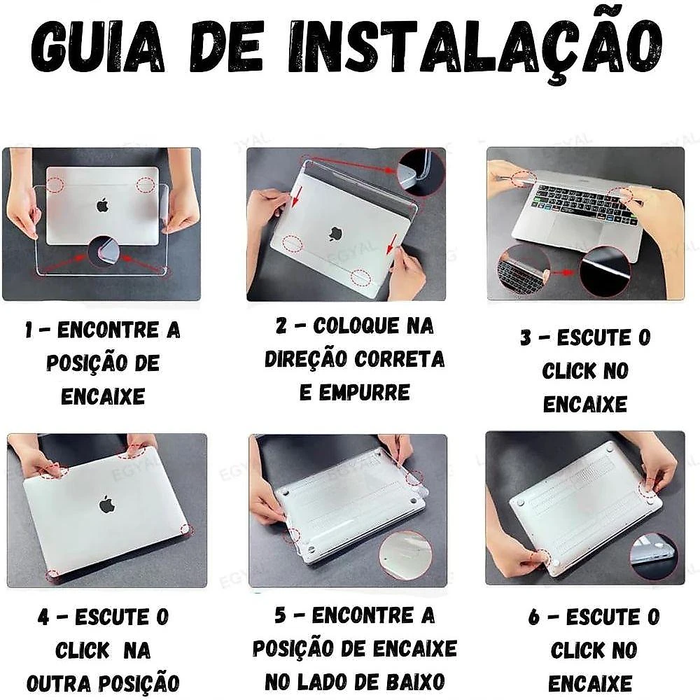 Capa Capinha Em Acrílico Compativel Macbook Air M4, M3, M2, 13,6 Polegadas, Transparente