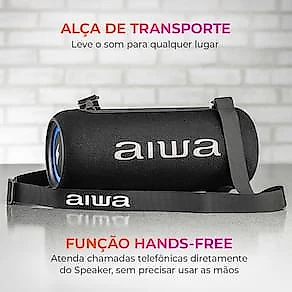 Caixa de Som Portátil Aiwa Speaker AWS-SP-04-LB 40W Bluetooth IPX5 LED Color Lights