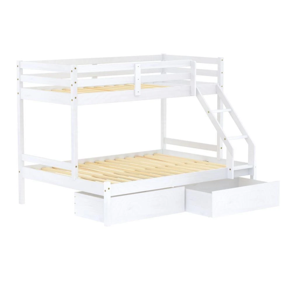 Beliche Casal/solteiro Eco Com 02 Gavetas Madeira Maciça Branco Mobilistore