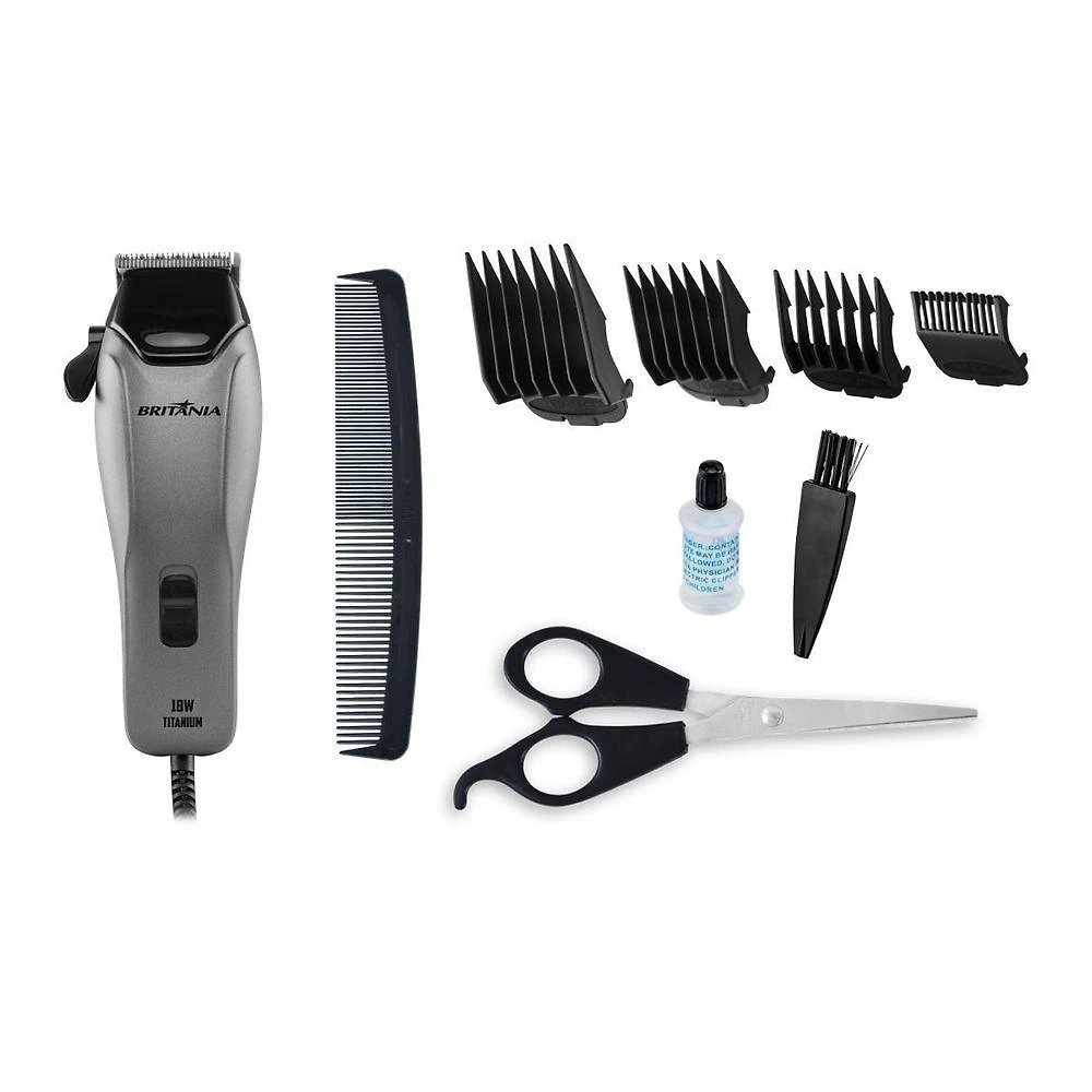 Cortador De Cabelos Britânia BCR18T Titanium 18W 220V