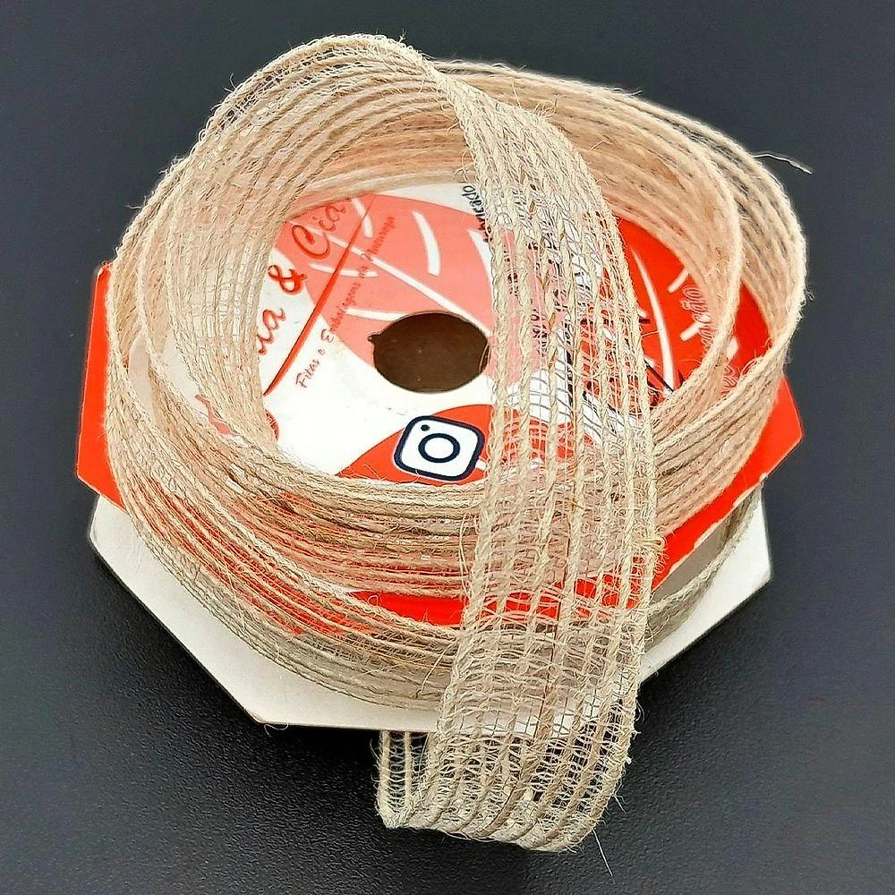 Fita de Juta Juta Natalina para Decoração de Natal Kit 8 Rolos 20MM X 10M Bege Outras Marcas