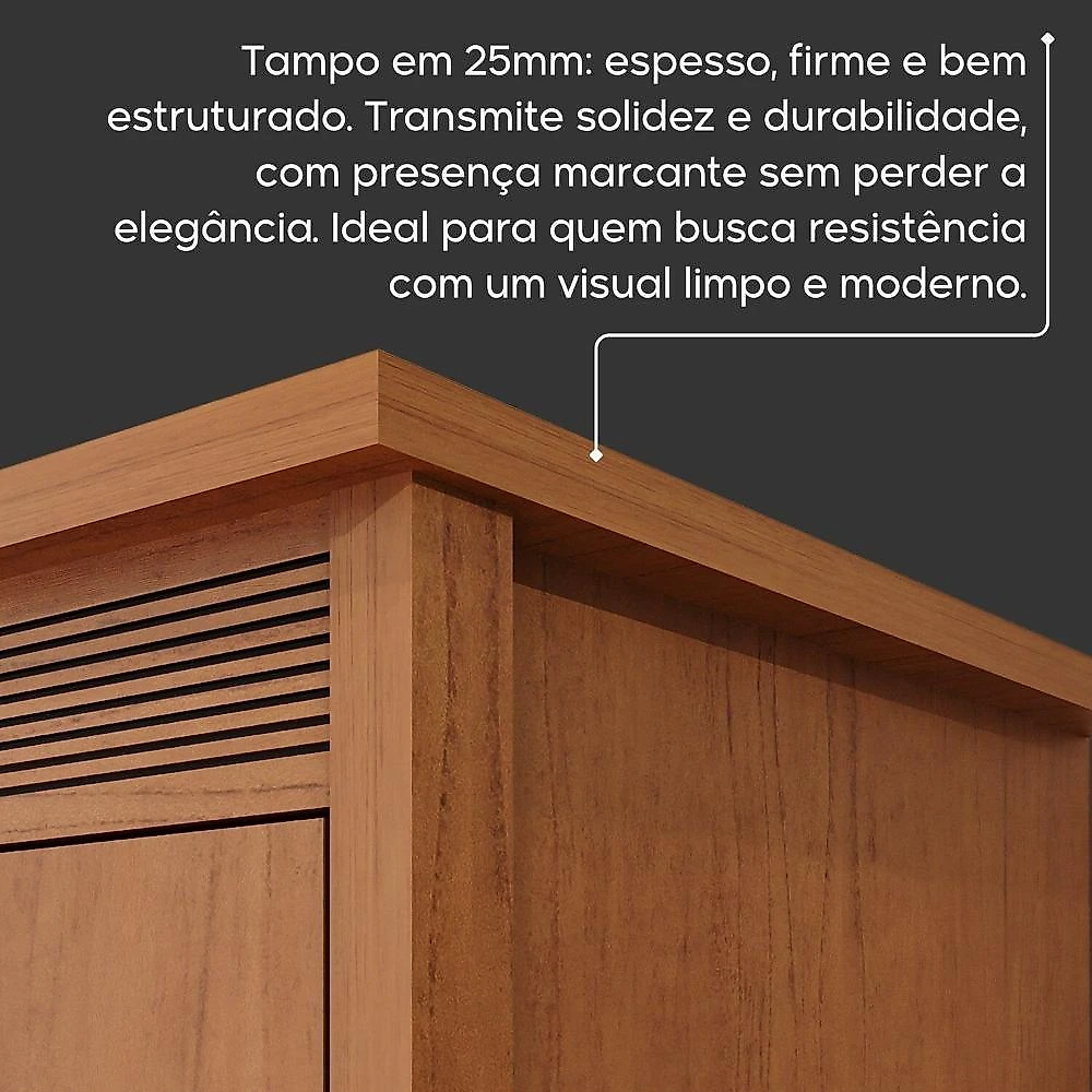 Cômoda 2 Portas 4 Gavetas Mdf Polidoro Rubi
