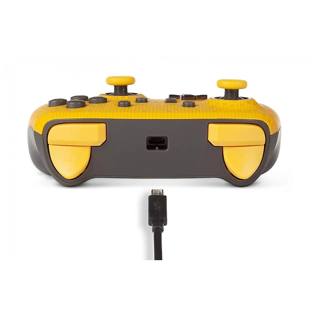 Controle com fio PowerA Enhanced para Nintendo Switch Pixel Pikachu com entrada de áudio e botões avançados mapeáveis