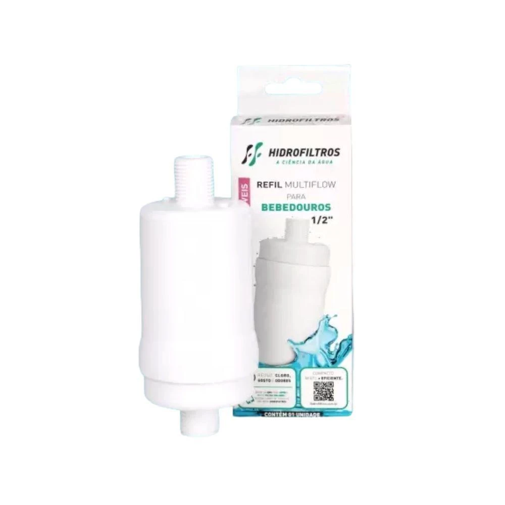 Refil para Filtro Multiflow Hidrofiltros P- Bebedouro Geladeira Purificador Carvão Ativado 1-2 Pol
