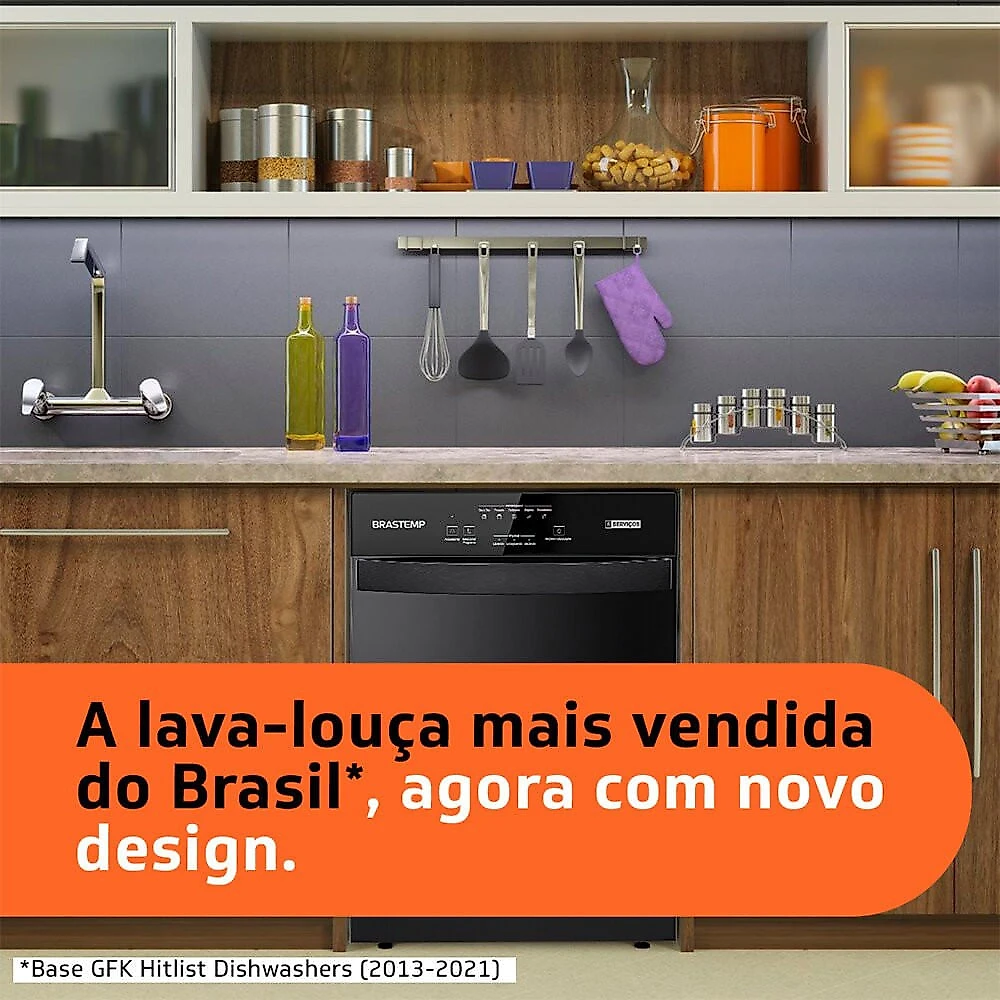 Lava Louças Brastemp 8 Serviços Econômica BLF08AE Preto - 110V