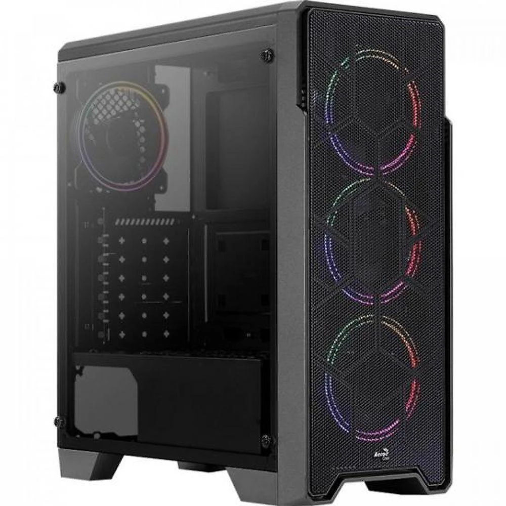 Gabinete Gamer Aerocool Ore Saturn Preto Rgb Lateral Acrílico [f002]