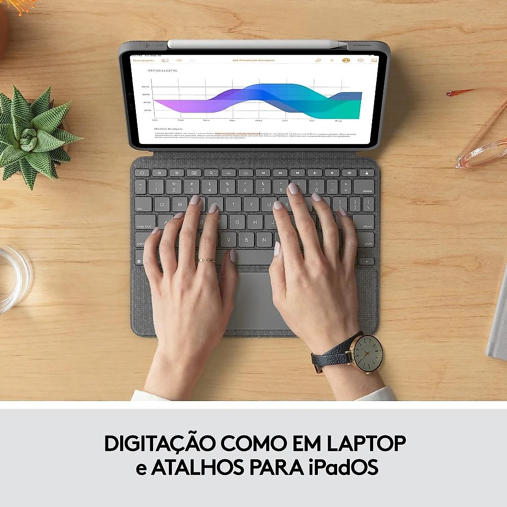 Capa Teclado para iPad Pro 11” (1ª, 2ª e 3ª geração), Logitech Combo Touch