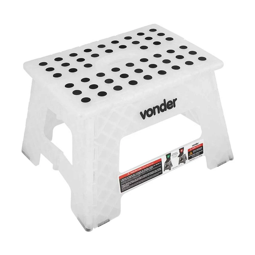 Banqueta plástica dobrável 355x285x220mm 150kg vonder