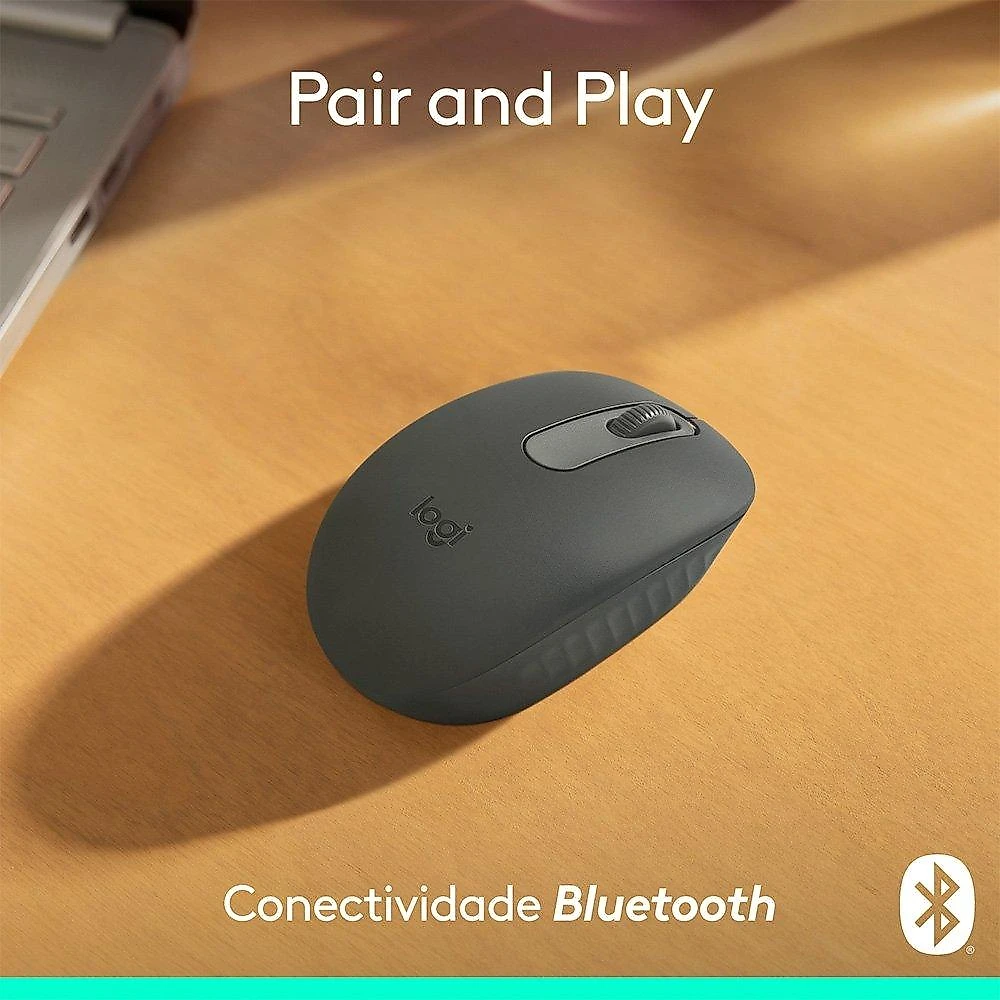 Mouse Sem Fio Logitech M196, Ambidestro Compacto, Bluetooth, Compatível com PC e Mac, Grafite - 910-007456