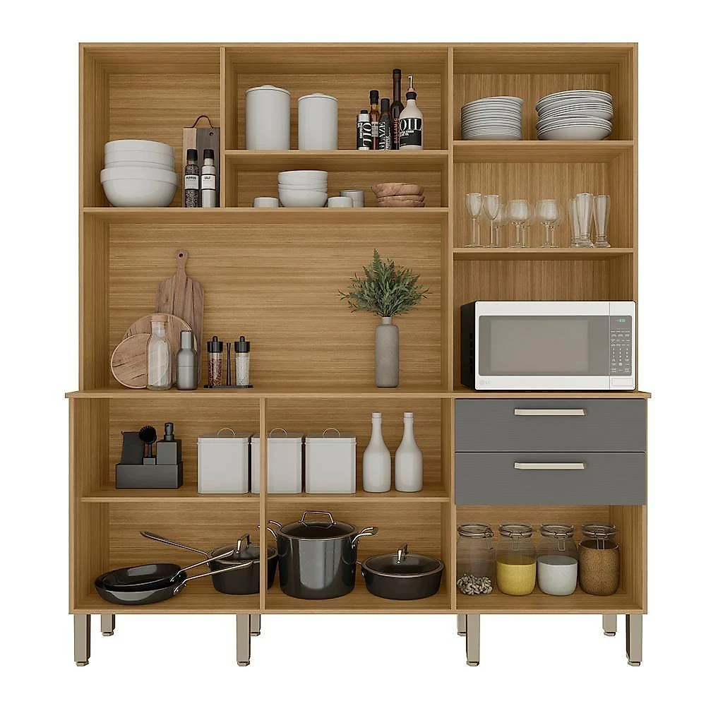 Cozinha Compacta 6p 2g 180 Cm Ferrara Freijo Gris Ktp