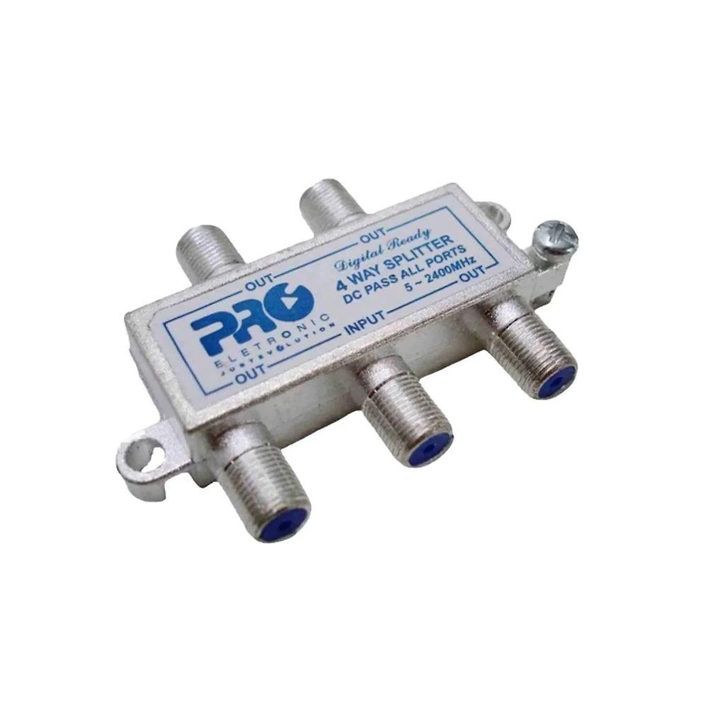 Divisor de Sinal Proeletronic PQDV-2024 para VHF UHF CATV 1 para 4 FAIXA 5 a 2400 MHZ IMPEDÂNCIA 75