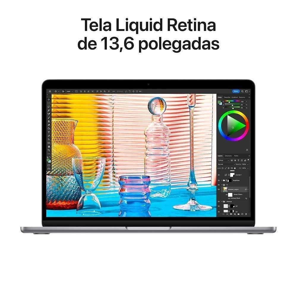 Miniatura MacBook Air Apple 13.6" Chip M2, CPU 8 Núcleos, GPU 10 Núcleos, 24GB, SSD 512GB, Cinza Espacial - Z1HN0BZ/A