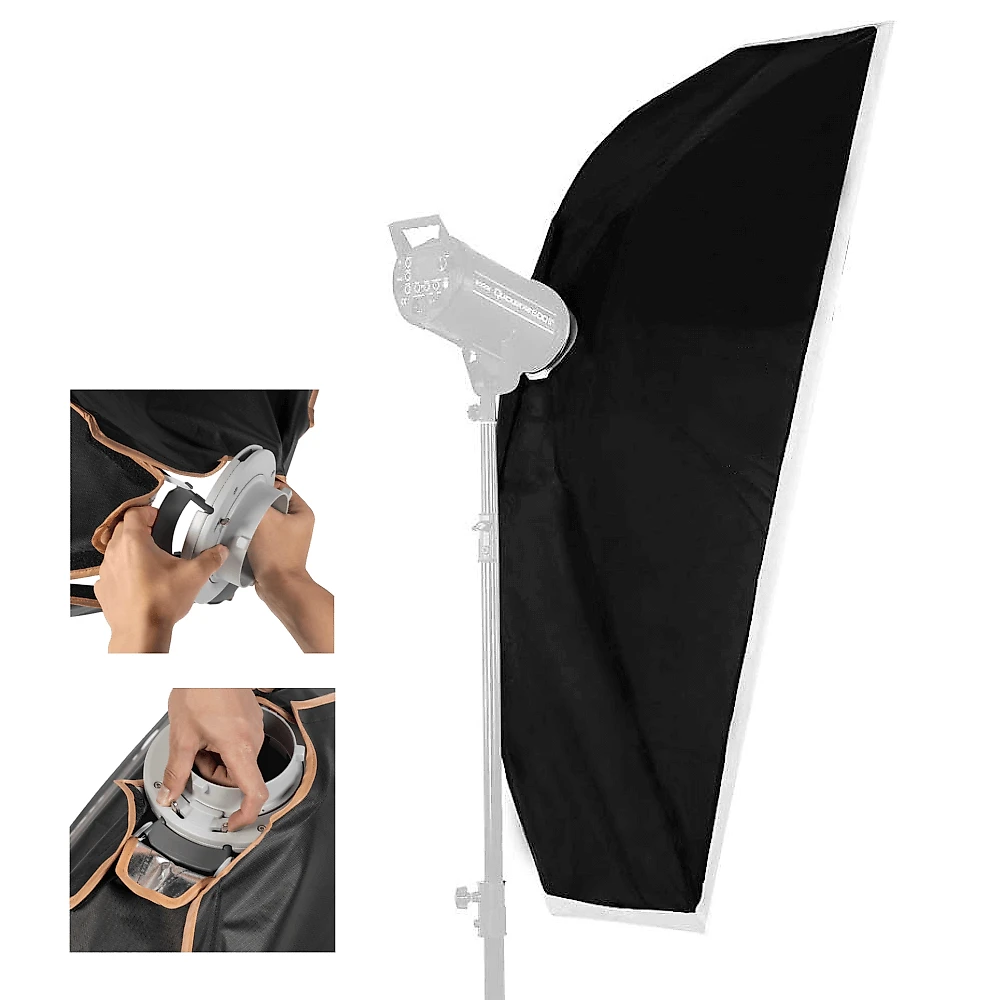 Softbox Strip Retangular RZD-30x120cm Bowens Montagem Rápida
