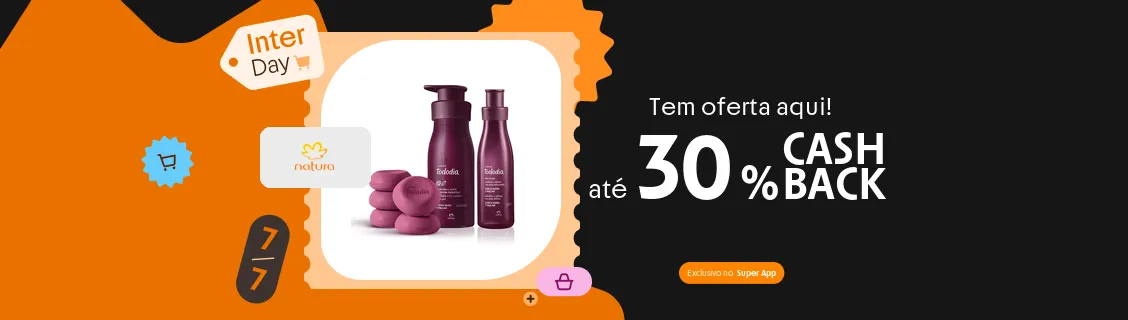 Loja Natura com até 30% de cashback
