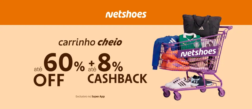 Netshoes com até 8% de cashback