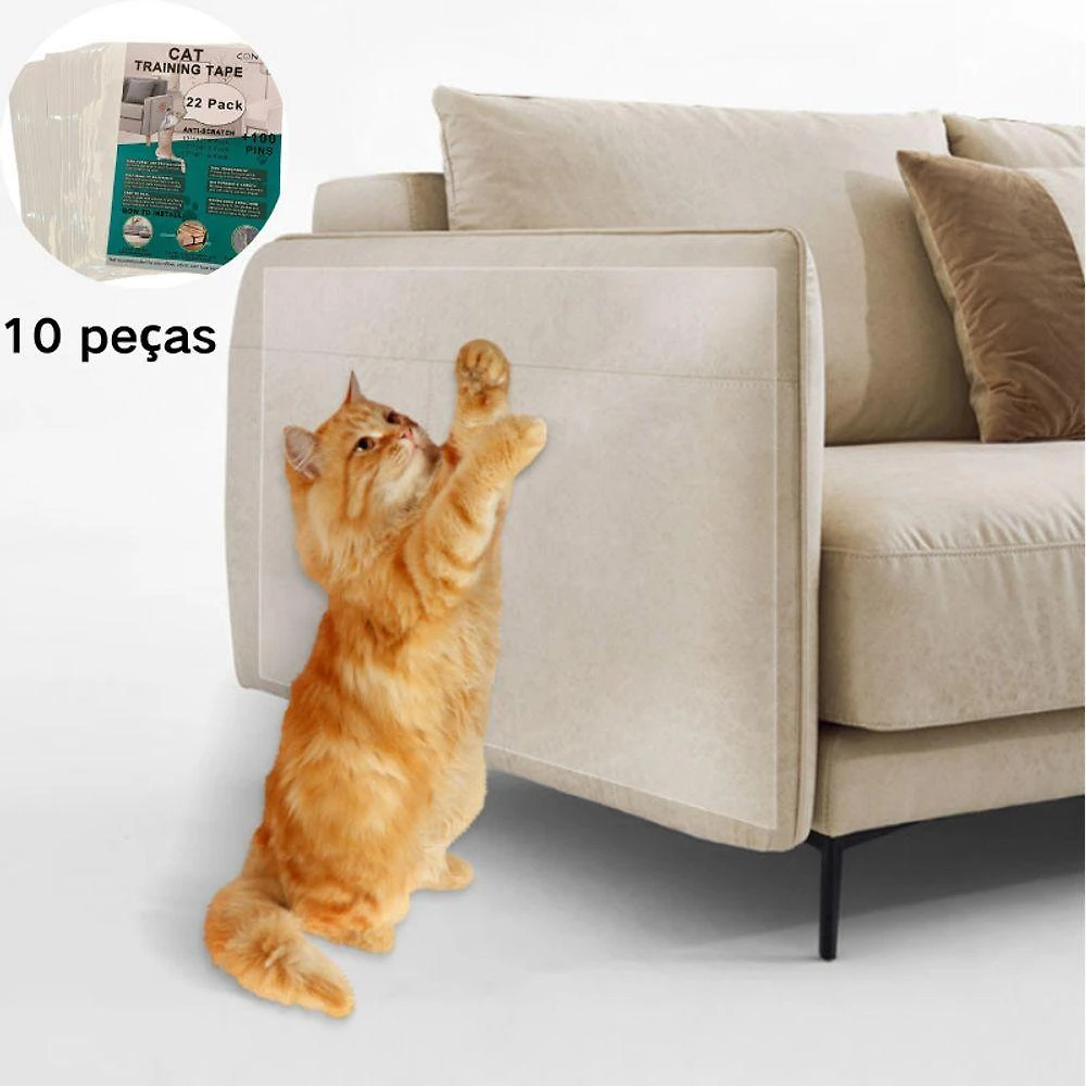 Kit Protetor para Móveis OEM 10 Peças para Sofá Antiarranhões em PVC Flexível 43x31cm Transparente