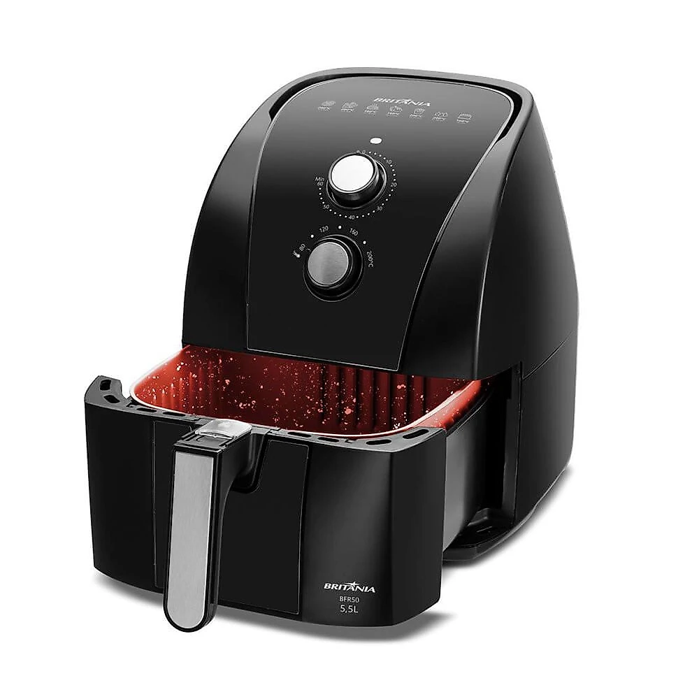 Fritadeira Sem Óleo Britânia, 1500W, 5,5 Litros BFR50 Preto - 110V