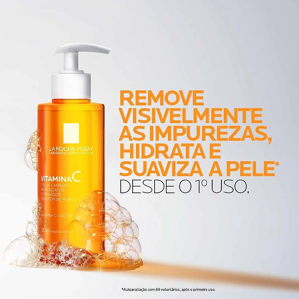 Gel de limpeza facial la roche-posay vitamina c 120g