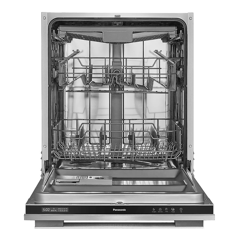 Lava-Louças de Embutir Panasonic Inox com 15 Serviços, 08 Programas de Lavagem e Painel Easy Touch - NP-6M2FTKBRP 220