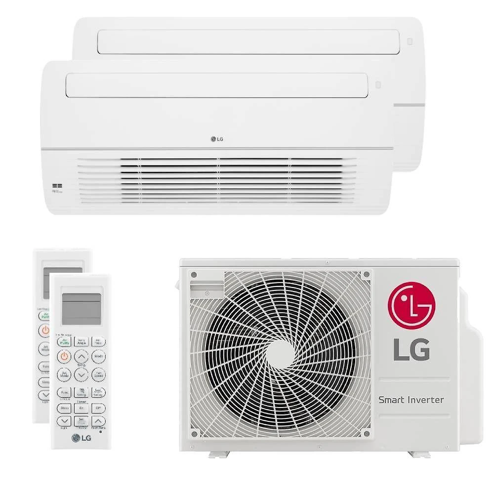 Ar condicionado multi bi split inverter cassete 1 via lg 18000 btus (1x9000+1x12000) quente e frio 220v (z2uw18gfb1.awgzbr1)