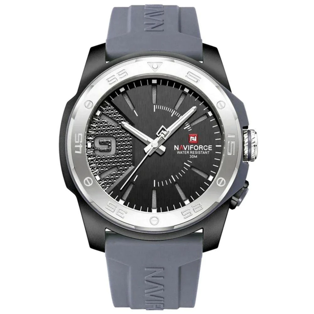 Relógio Quartzo Display Luminoso Esportivo A Prova água Pulseira De Silicone 5atm Preto Cinza