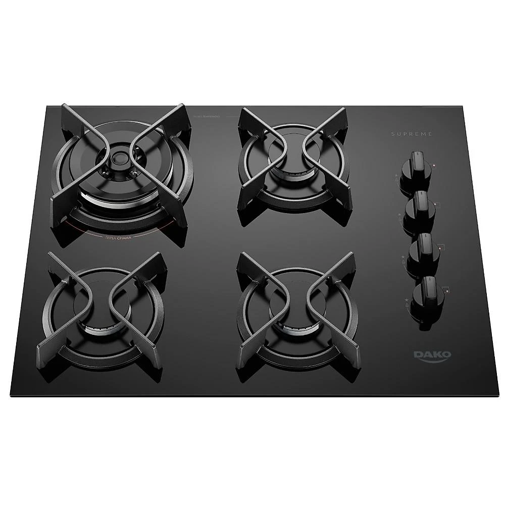 Cooktop 4 Bocas Dako Supreme Acendimento Superautomático, Preto