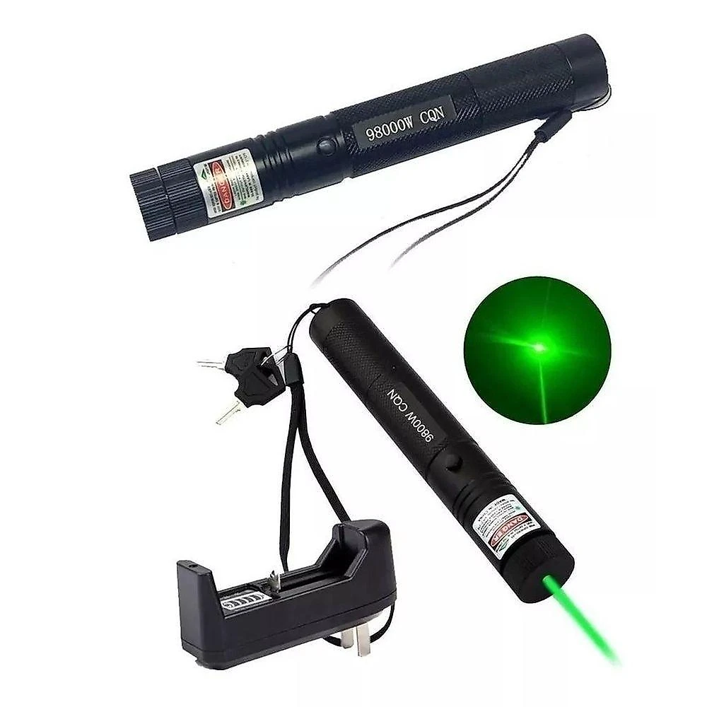 Ponteiro Laser Verde Ultra Forte 50000MW 100km Liga de Alumínio OEM