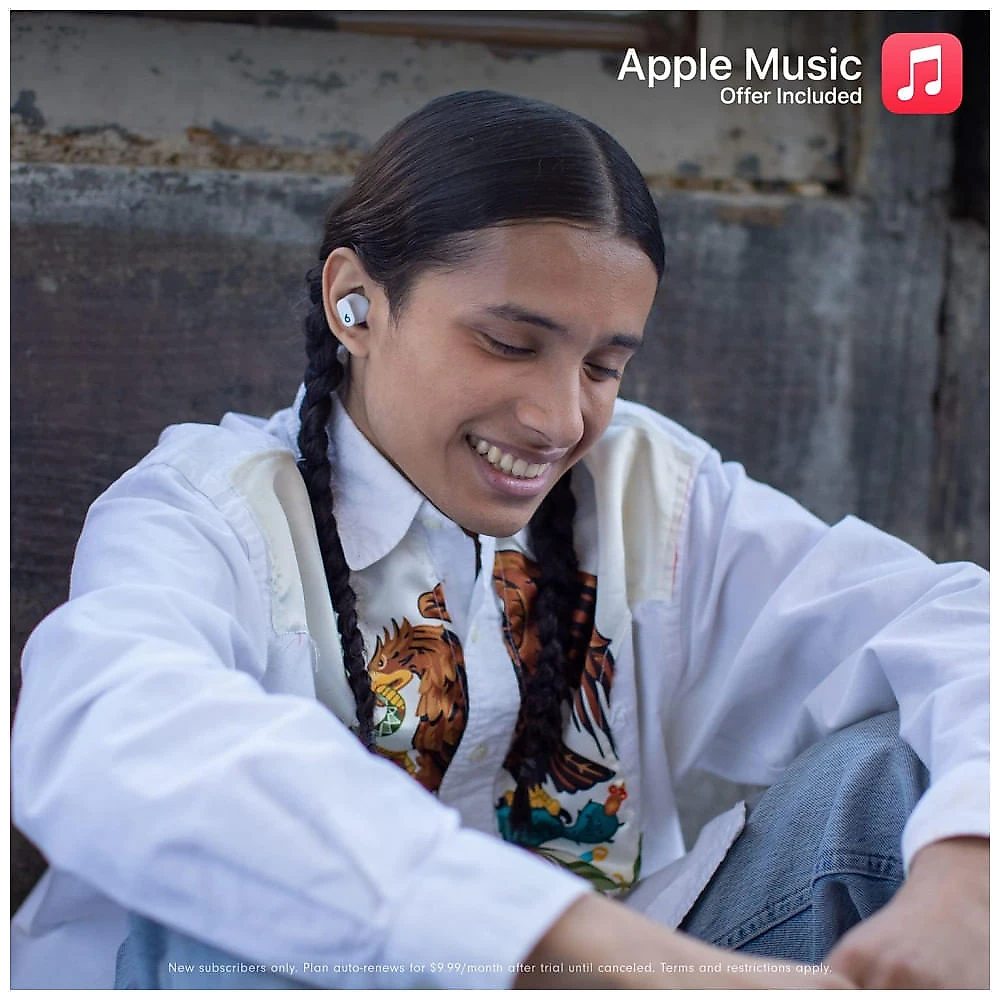Fones de Ouvido Bluetooth com Cancelamento de Ruído e Compatível com Apple e Android, Beats Studio Buds, Branco