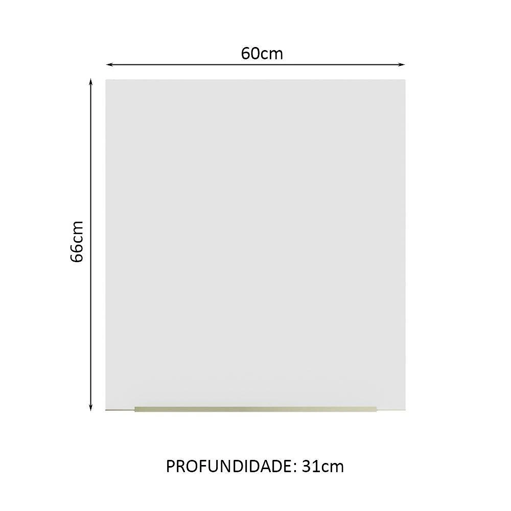 Armário aéreo madesa lux 60 cm 1 porta - branco/branco veludo