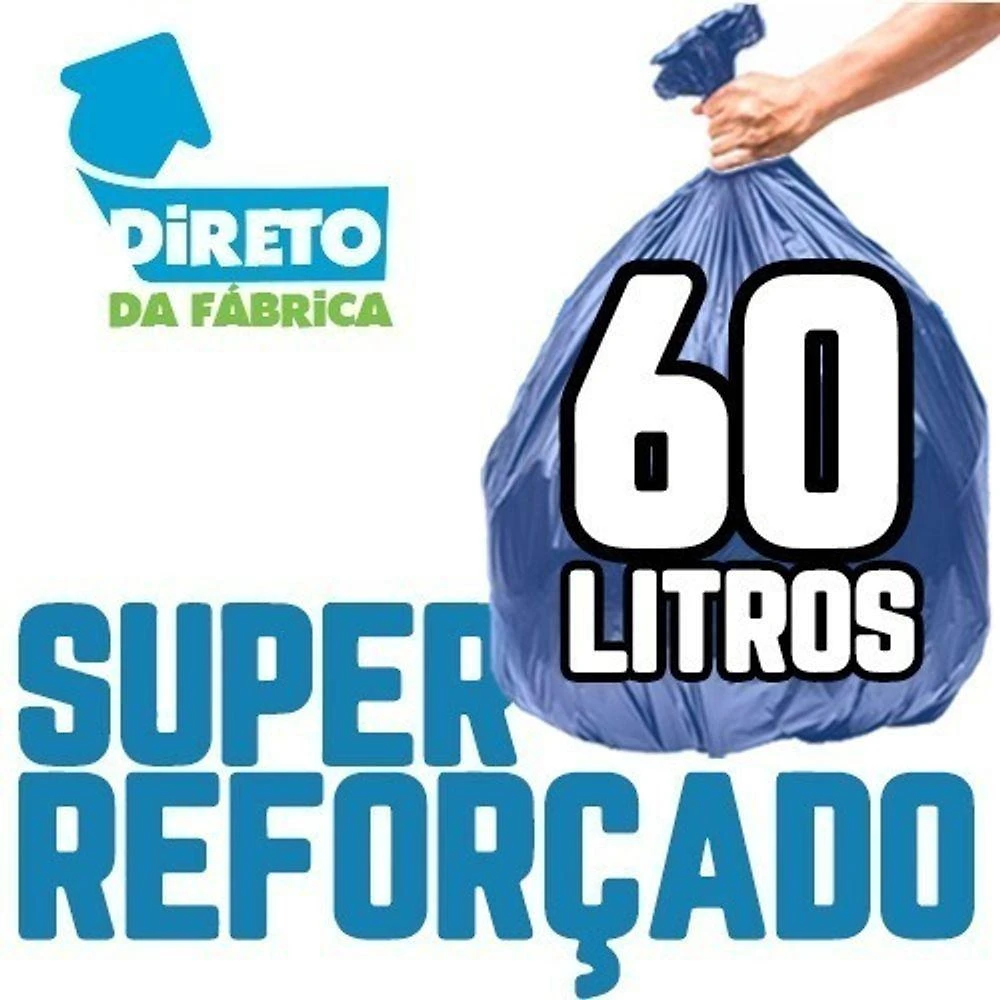 Saco para Lixo Saco de Lixo 60 Litros Colorido Super Reforçado Capacidade 60L Cinza Higipack