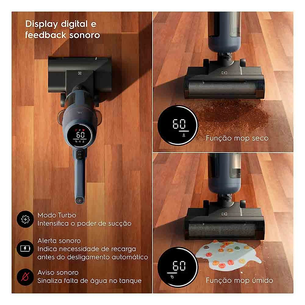 Limpadora de Piso sem Fio Electrolux Experience Capacidade de 0,58 Litros com MultiClean 3 em 1 - EMC2500 Bivolt